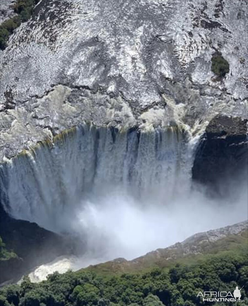 Arial pic of Victoria Falls Zimbabwe