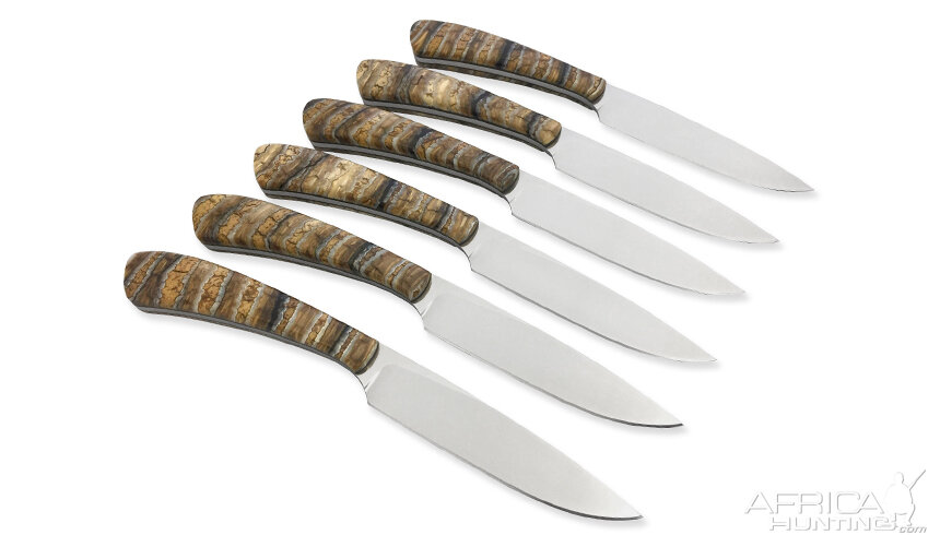 Arno Bernard Mammoth Molar Handled Steak Knives from African Sporting Creations