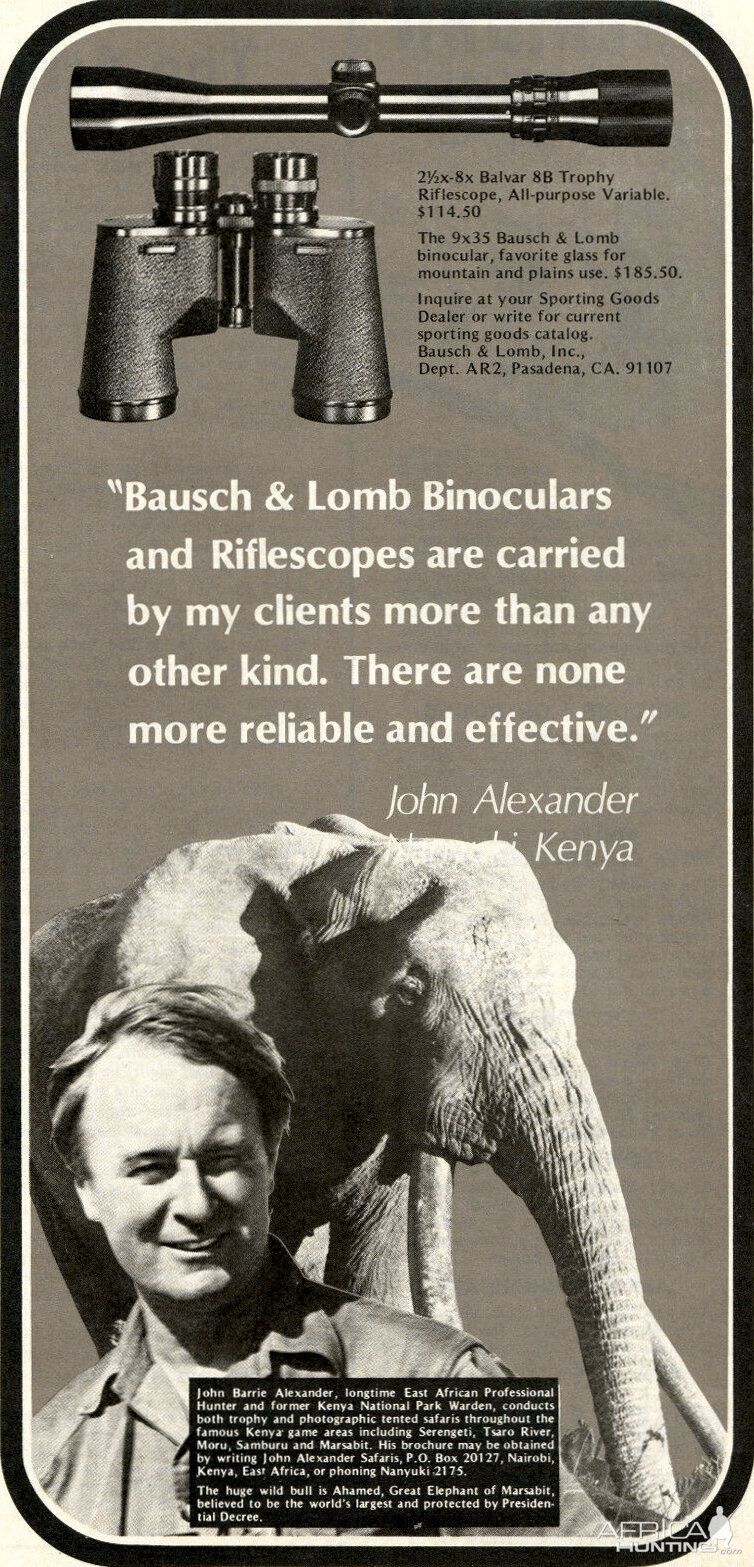 Bausch & Lomb Binoculars & Riflescopes John Barrie Alexander Kenya