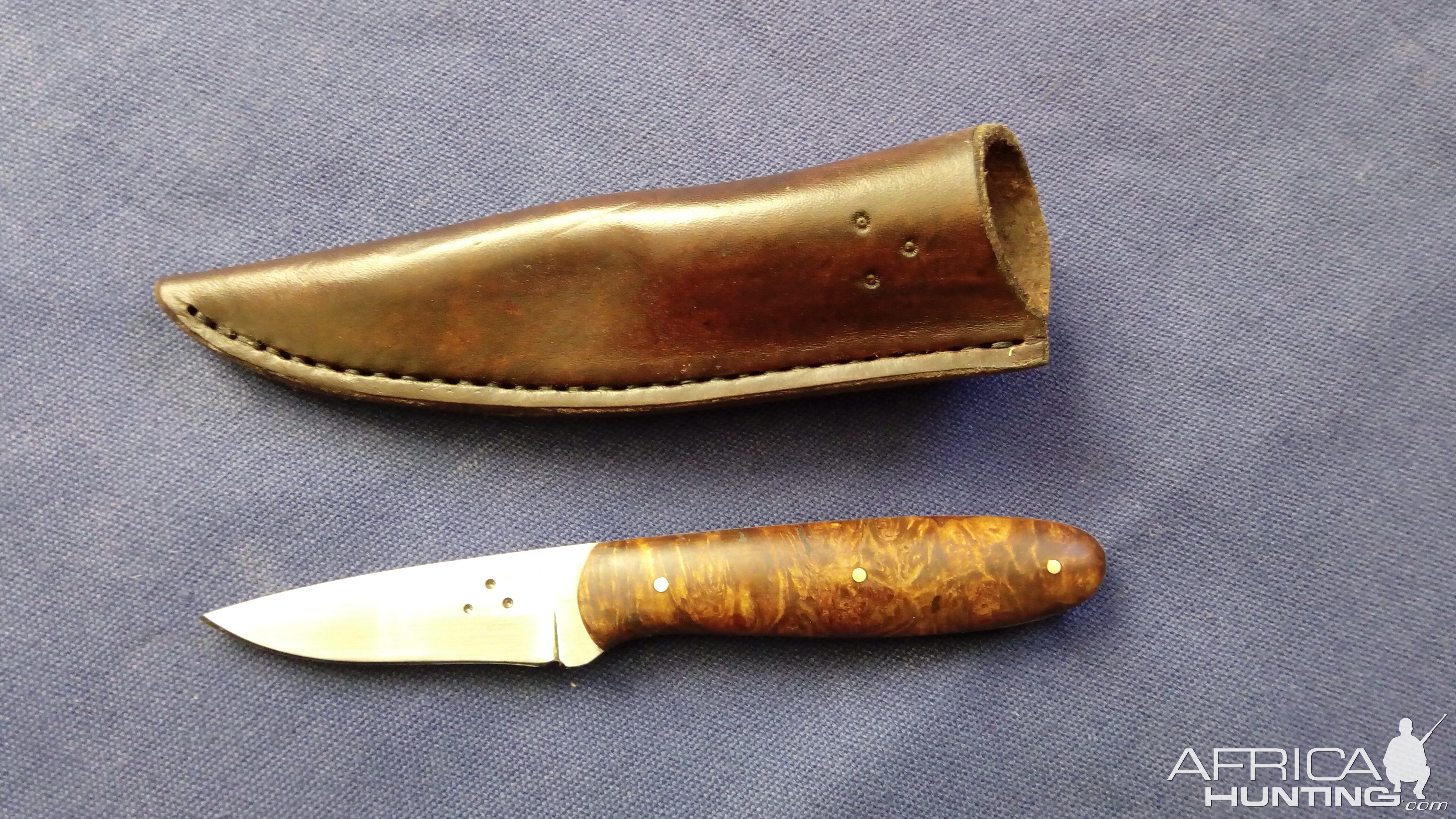 Beech Burl Field Scalpel Knife