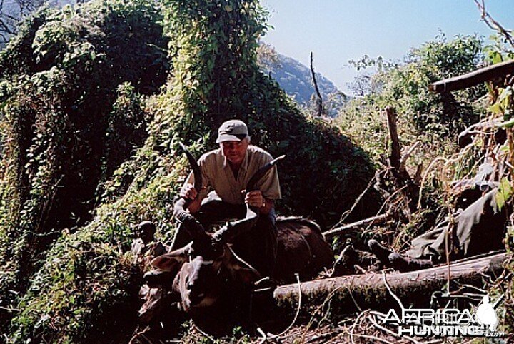 Bela Hidvegi with Mountain Nyala hunted in Ethiopia