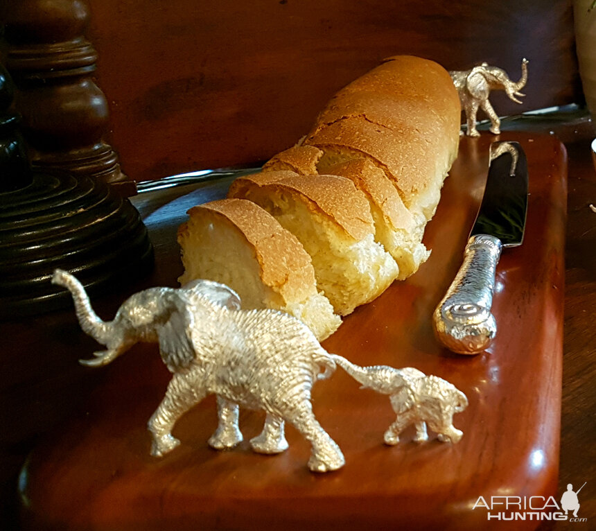 Bread Board Plated Silver & Rhodesian Teak from African Sporting Creations