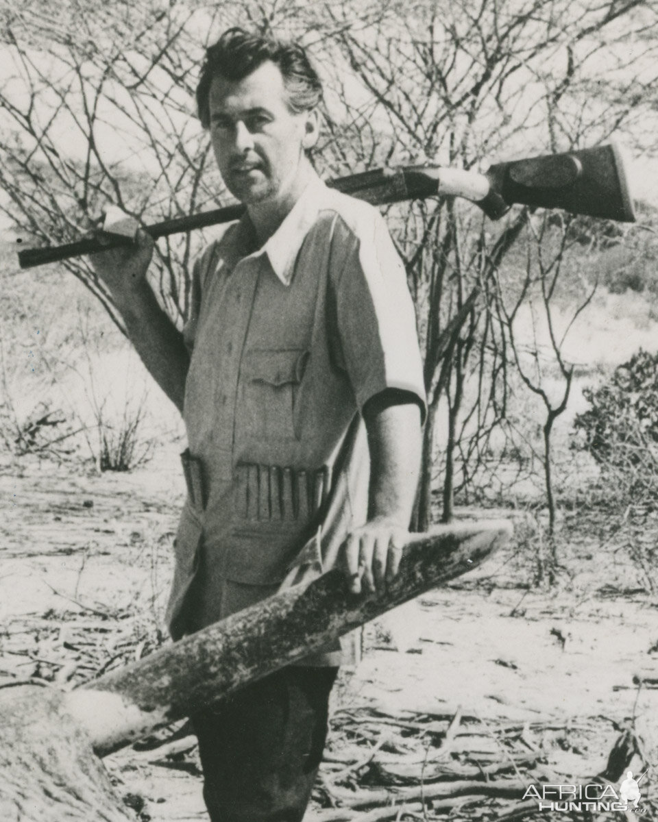 British actor Stewart Granger Elephant Hunt