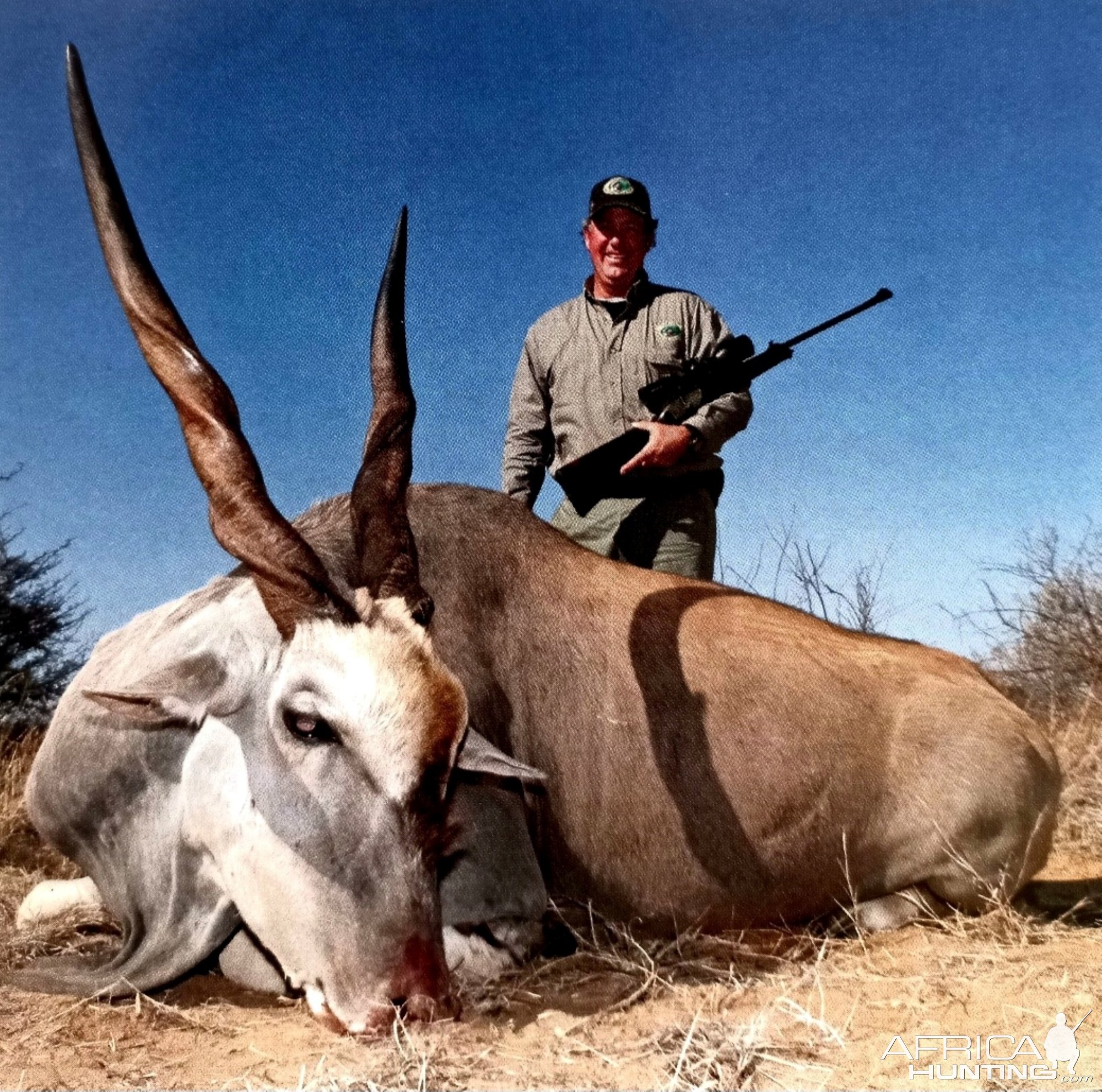 Brook Minx with the SCI No. 3 Cape Eland, guided by Janie Strumper-Kalahari Desert, Botswana