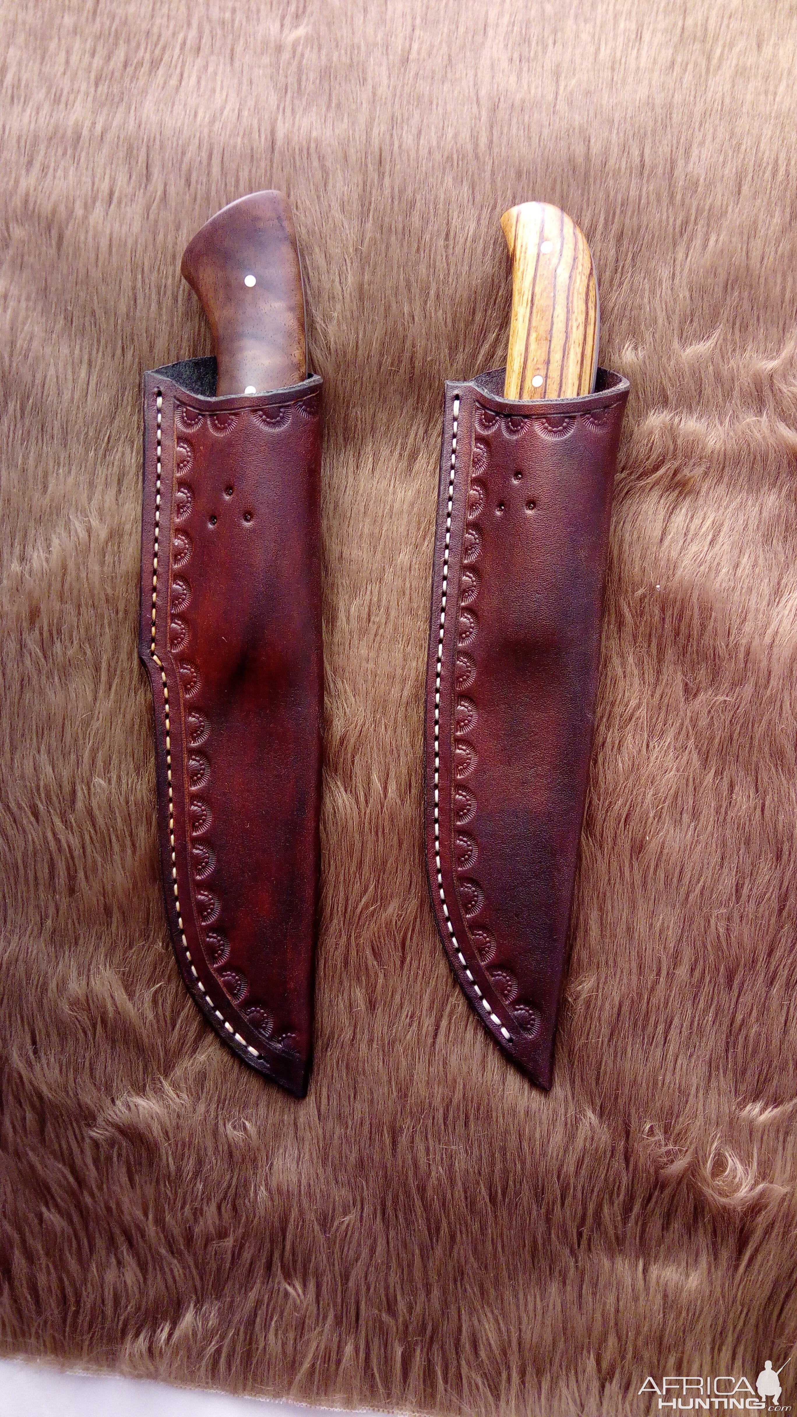 Buffalo Skinner Knife & Pocket Ranger Knife with Sheaths Hunting
