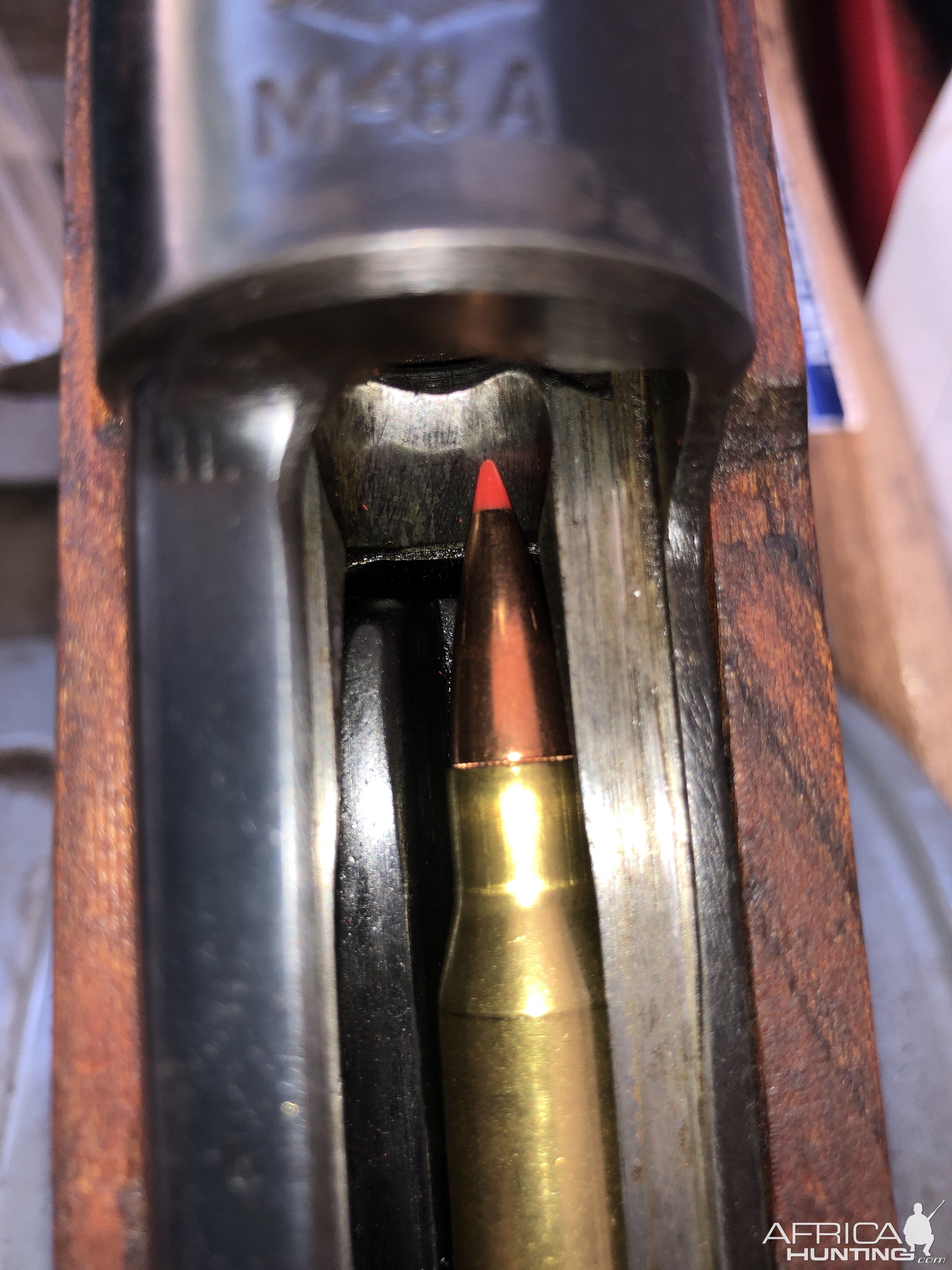 Cartridge in a M48 Mauser Magazine