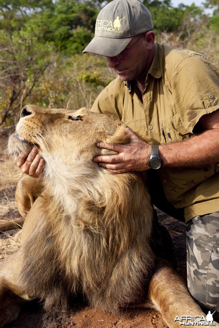 Christophe Morio holding Lion head