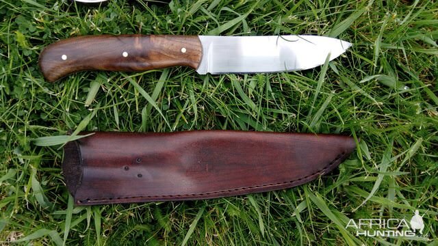 Cmpanion knife with walnut handles from the same blank