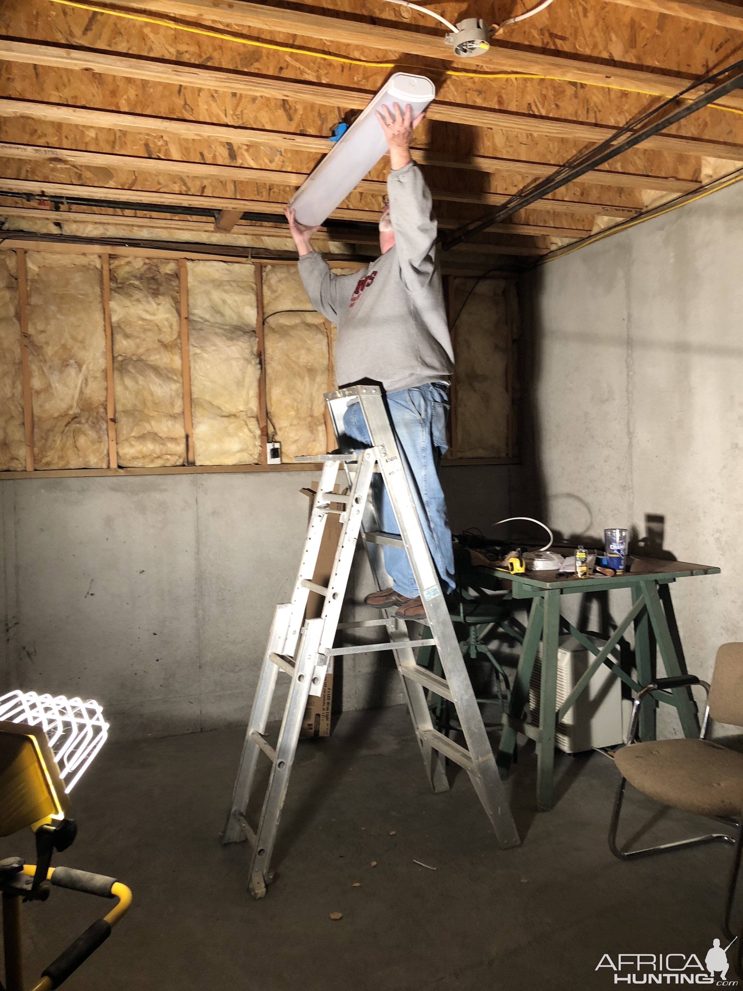 Converting basement storage area into a suitable work space for reloading