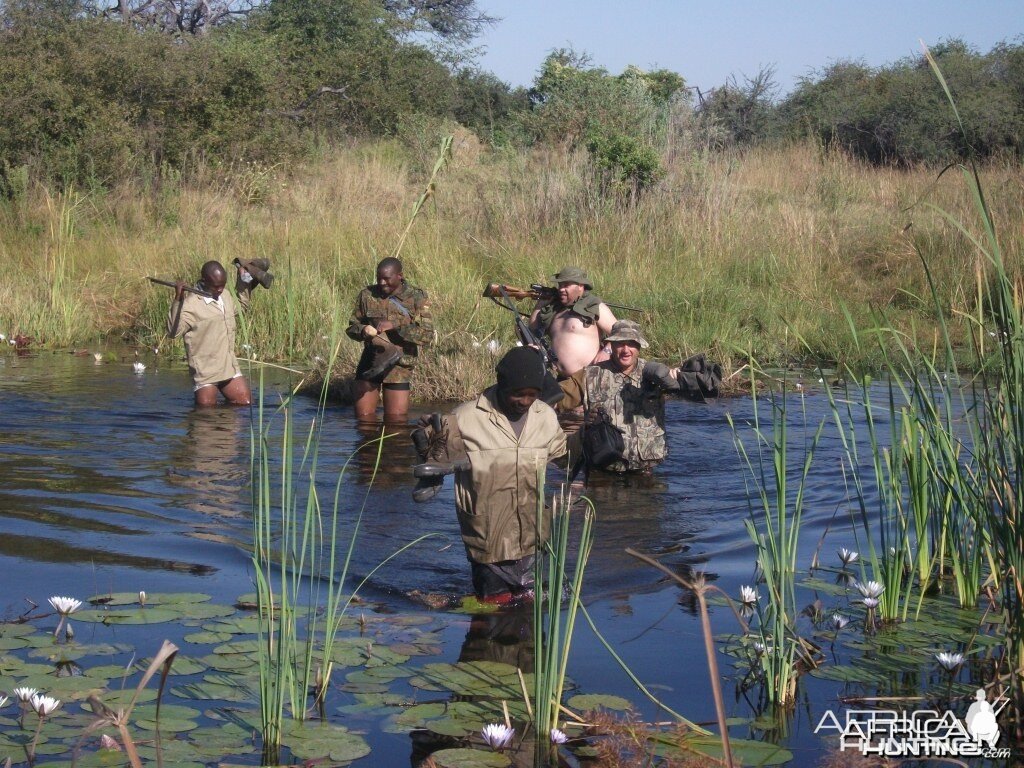 Crossing channels in Caprivi wetlands