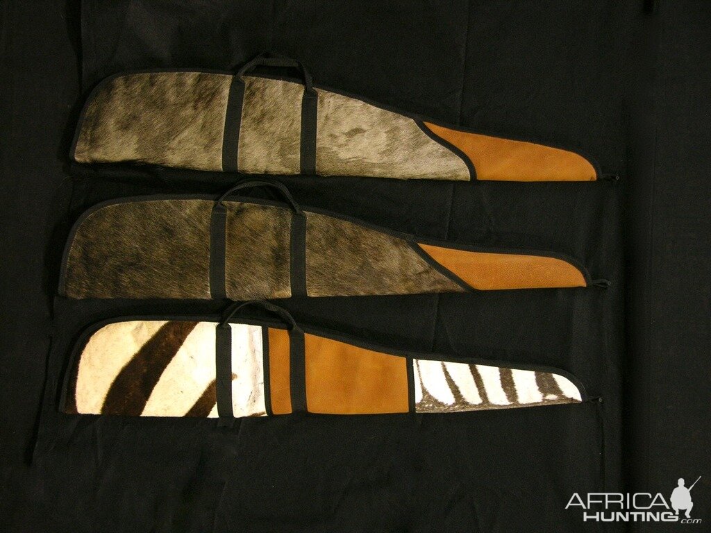 Custom made Rifle cases with African Backskins