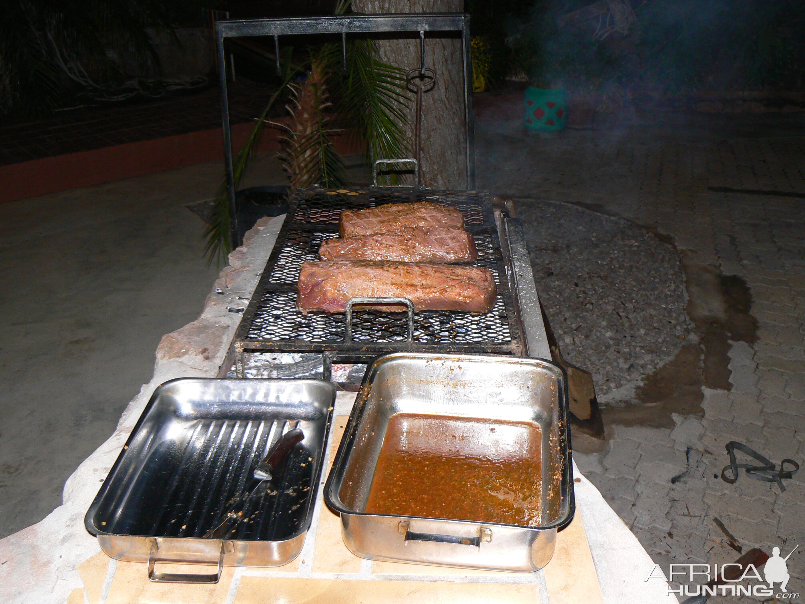 Eland steak on the Barbecue in Namibia