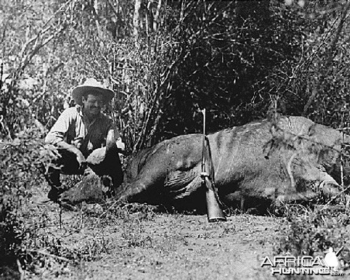 Ernest Hemingway on safari, 1933