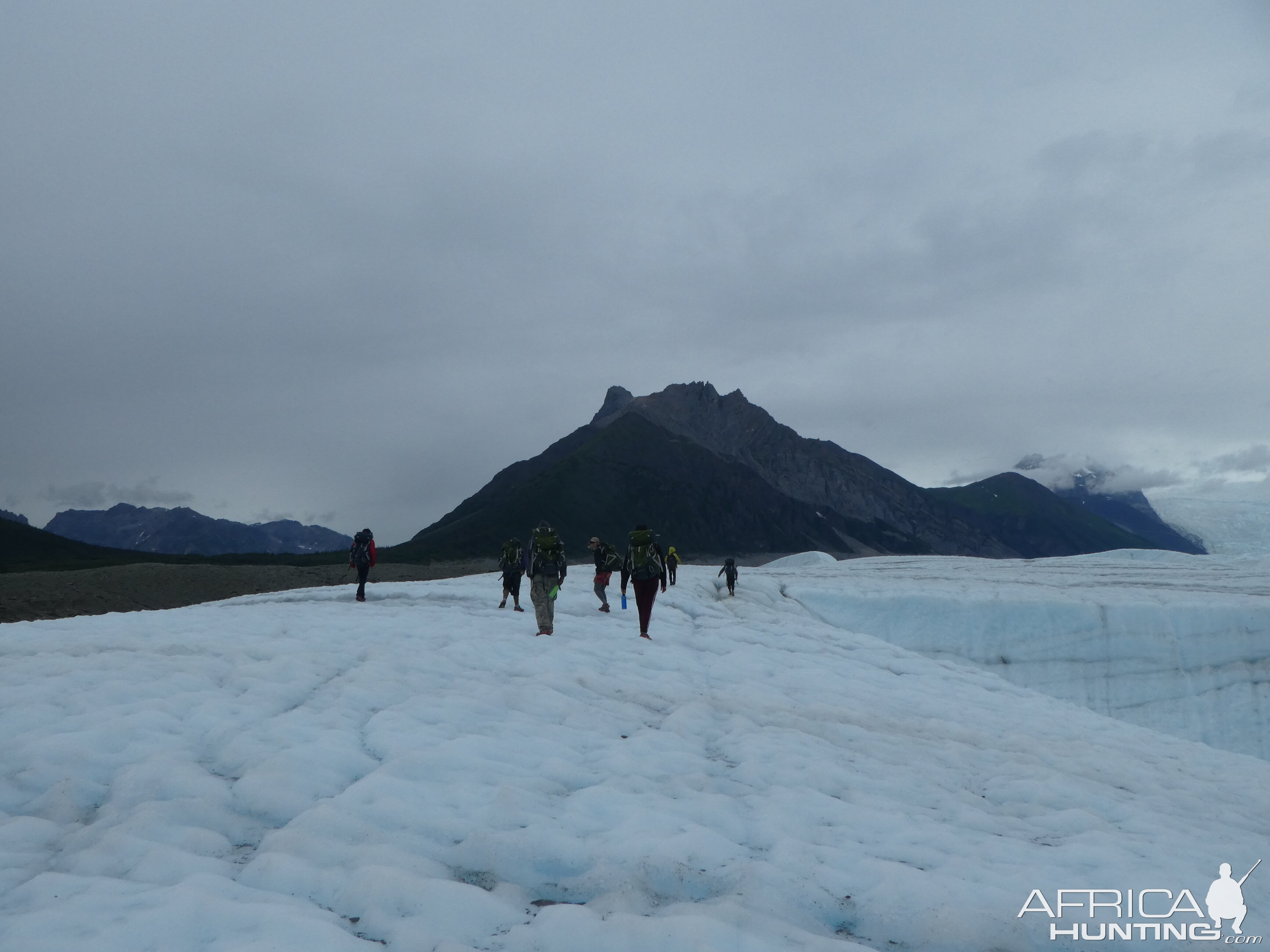 Exploring the Root Glacier Alaska USA