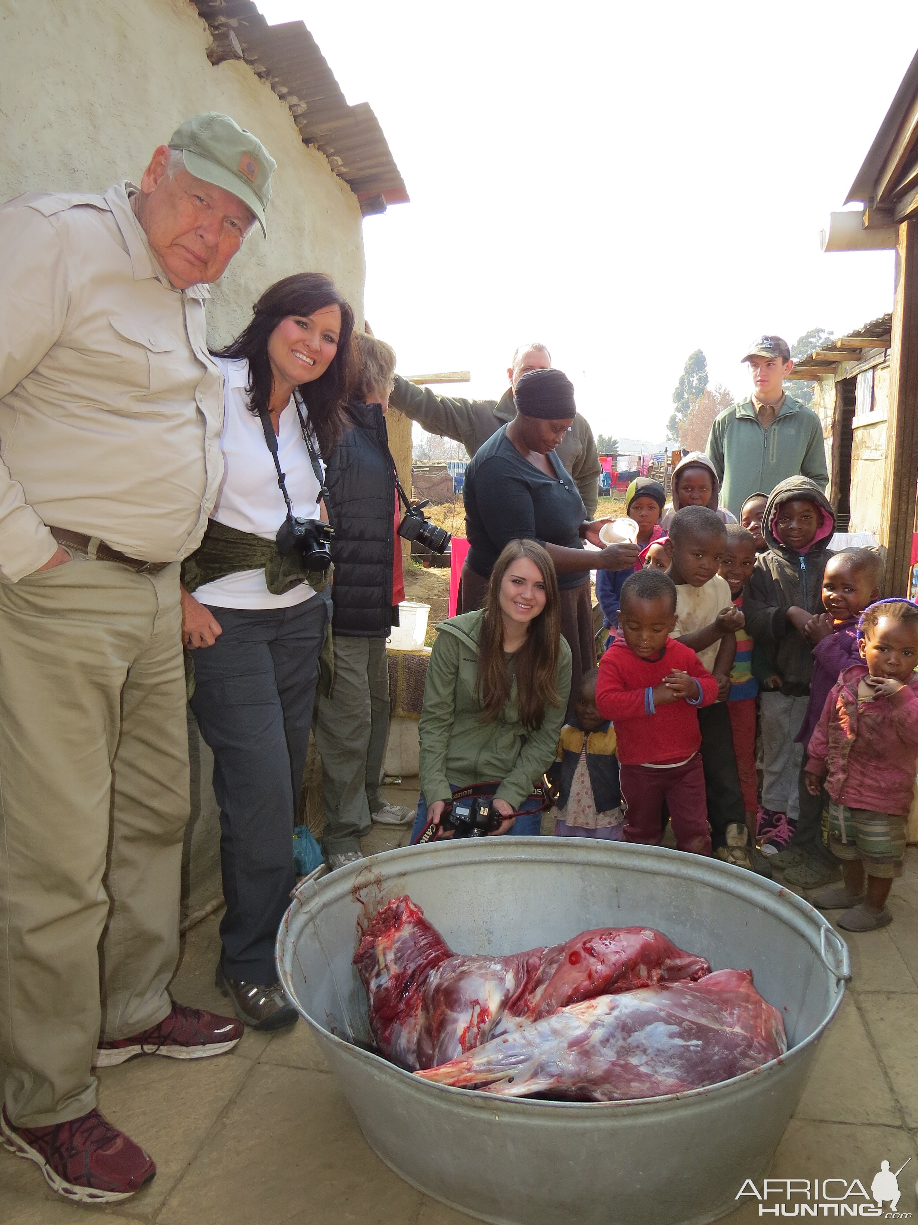 Family safari: delivering meat and other desperately needed items to a poor community.
