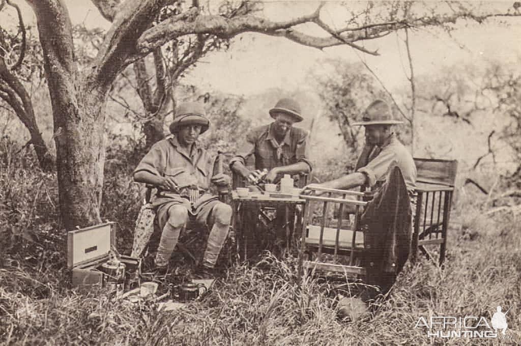 G&T break in between hunting during the Golden Age of the African Safaris