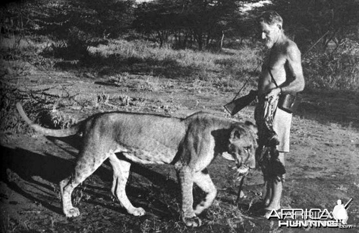 George Adamson with Elsa