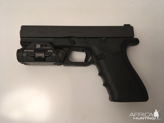 Glock G20 Handgun with Viridian light/laser