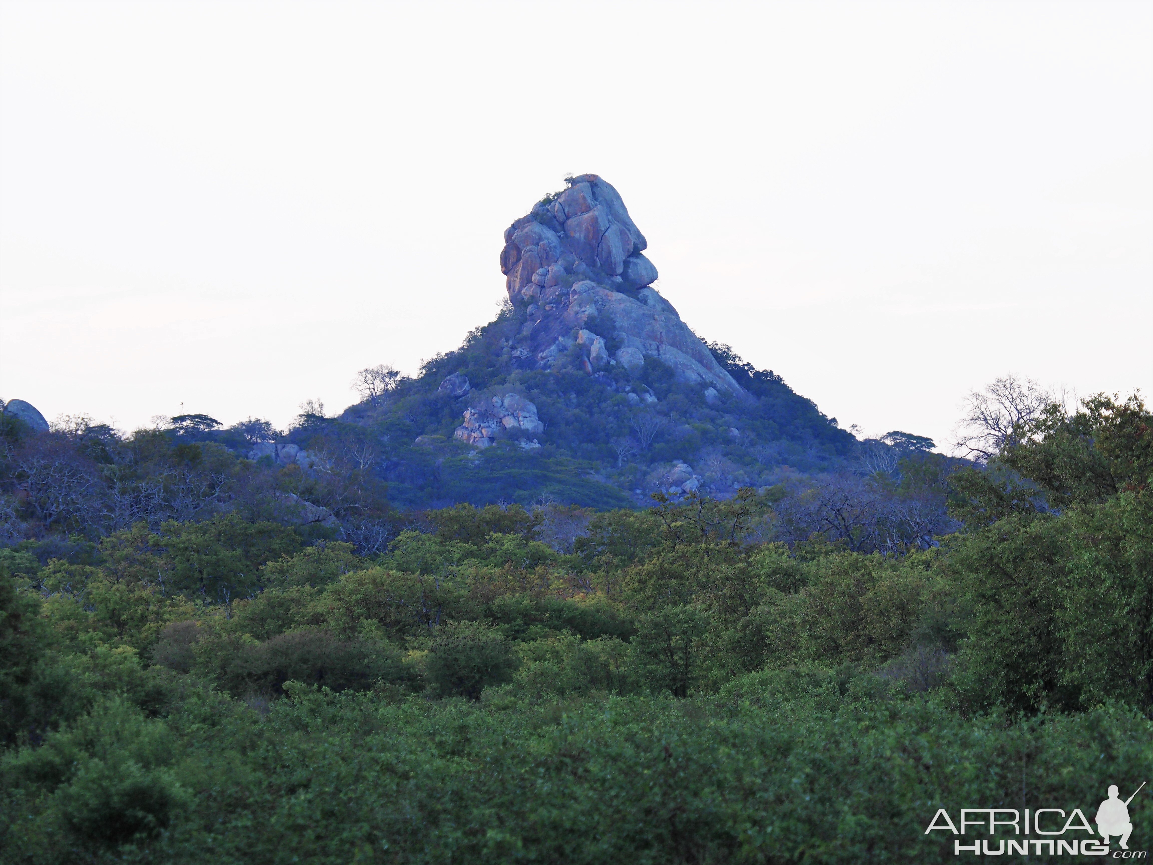 Granite outcroppings in the fading light in Zimbabwe