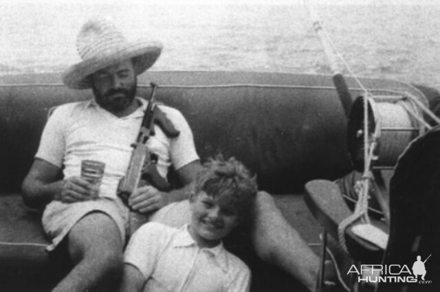 Hemingway with a Thompson Submachine Gun