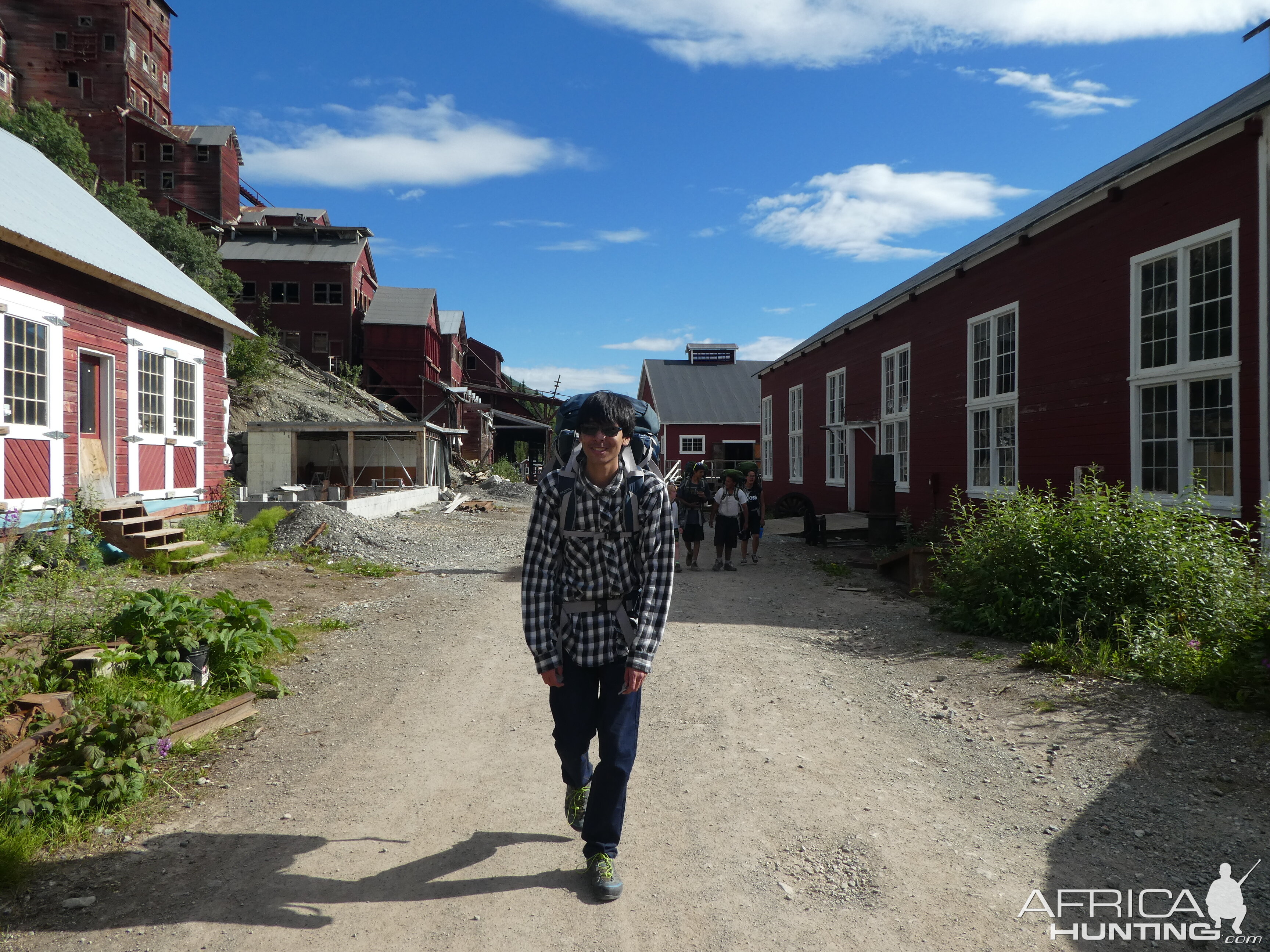 Hiking through the historic mining town of Kennicott Alaska USA