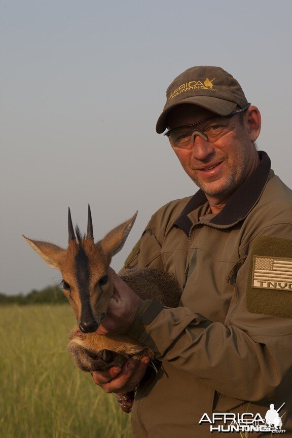 Holding Ugandan bush duiker