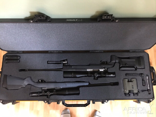 Hunting Rifles in Pelican double rifle case