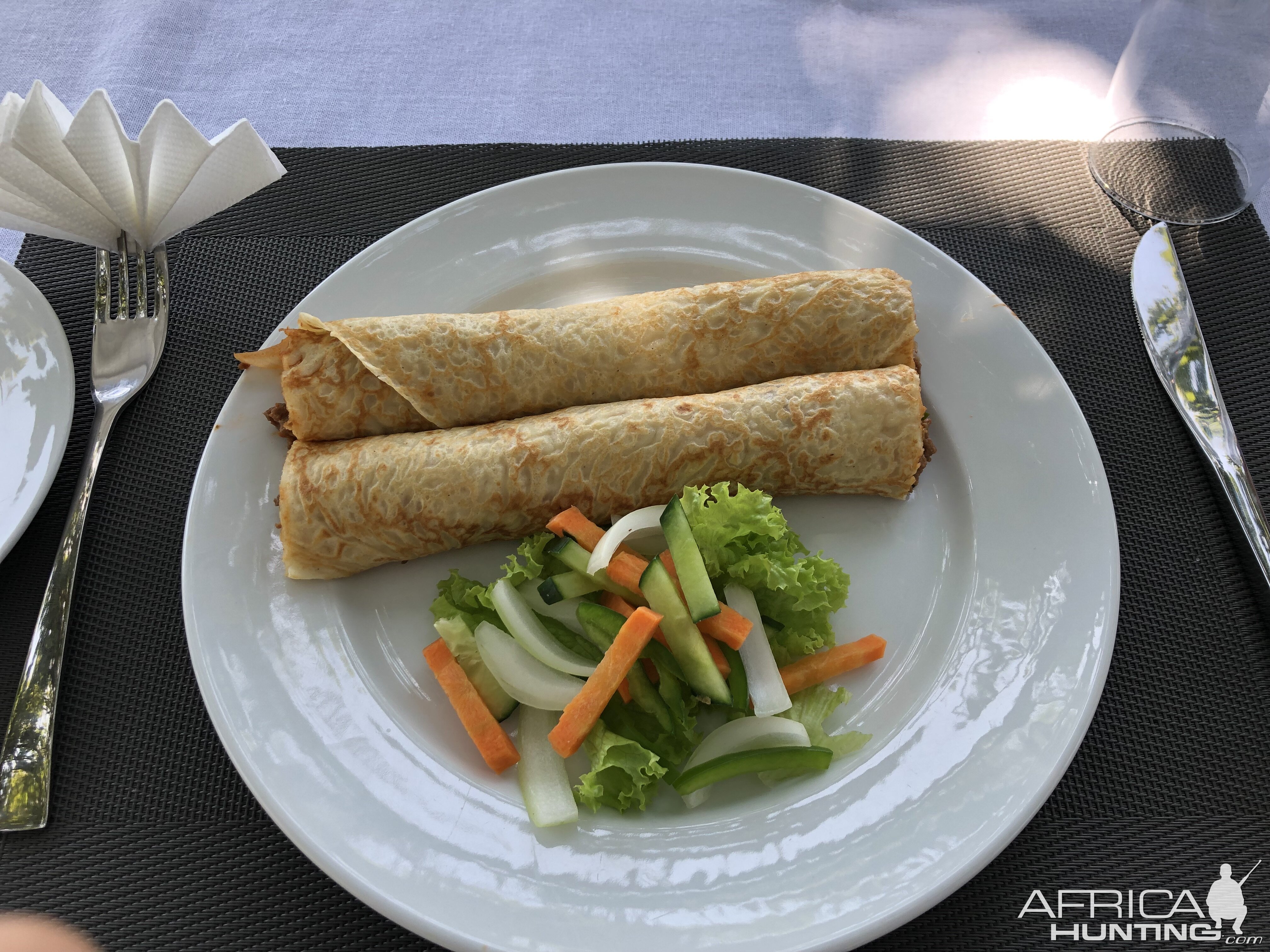 Impala meat sauce crepe with vegetables