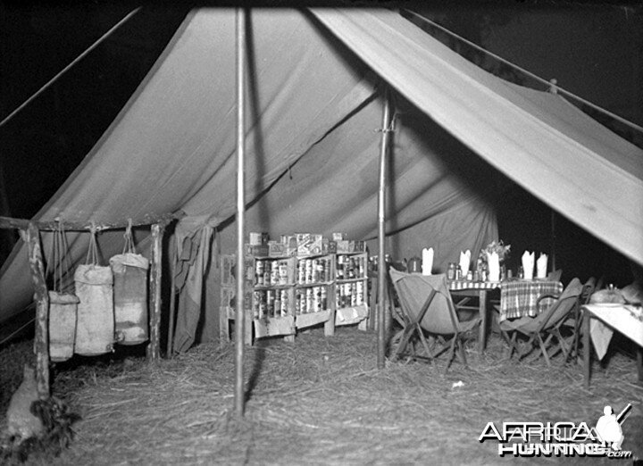 Interior of tent