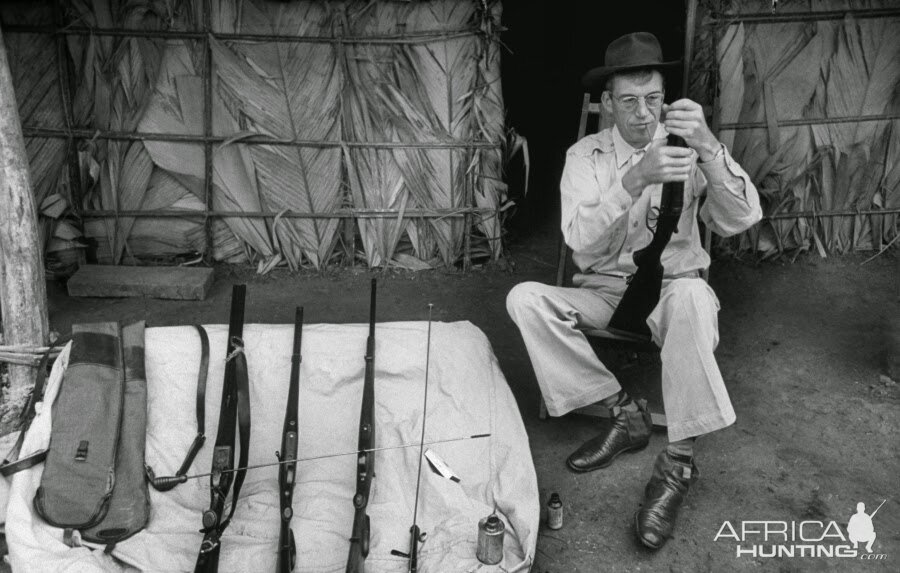 John Huston while in Africa to shoot The African Queen