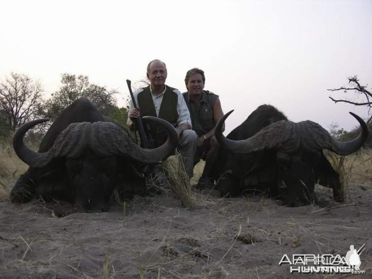 King Juan Carlos of Spain Buffalo hunted with Rann Safaris in Botswan