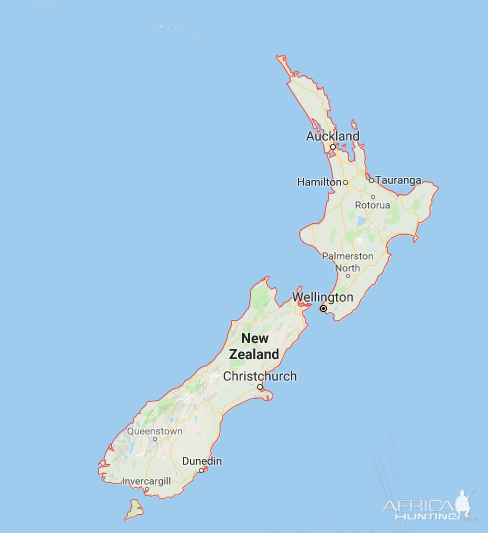 Map of New Zealand