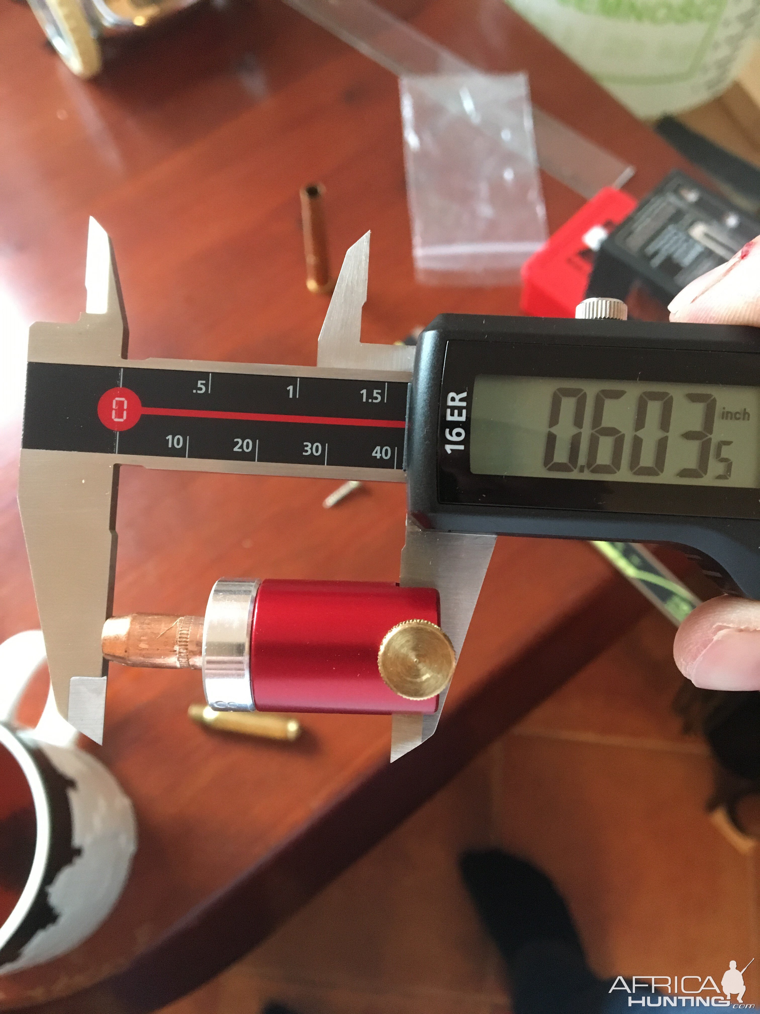 Measuring 30cal 165grain Sierra Tipped Game King projectiles