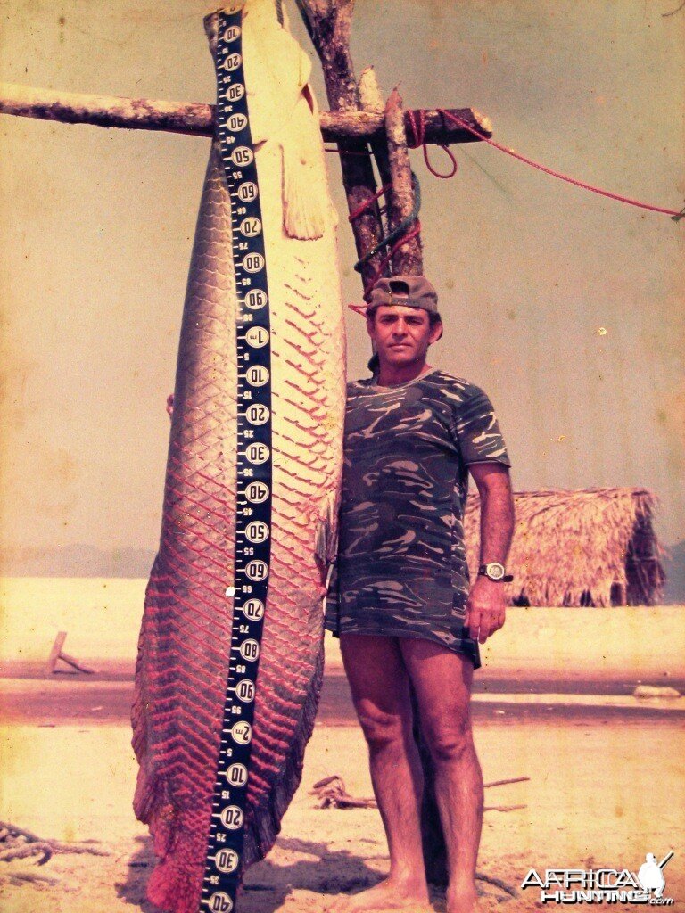 My brother with a small Pirarucu Araguaia River