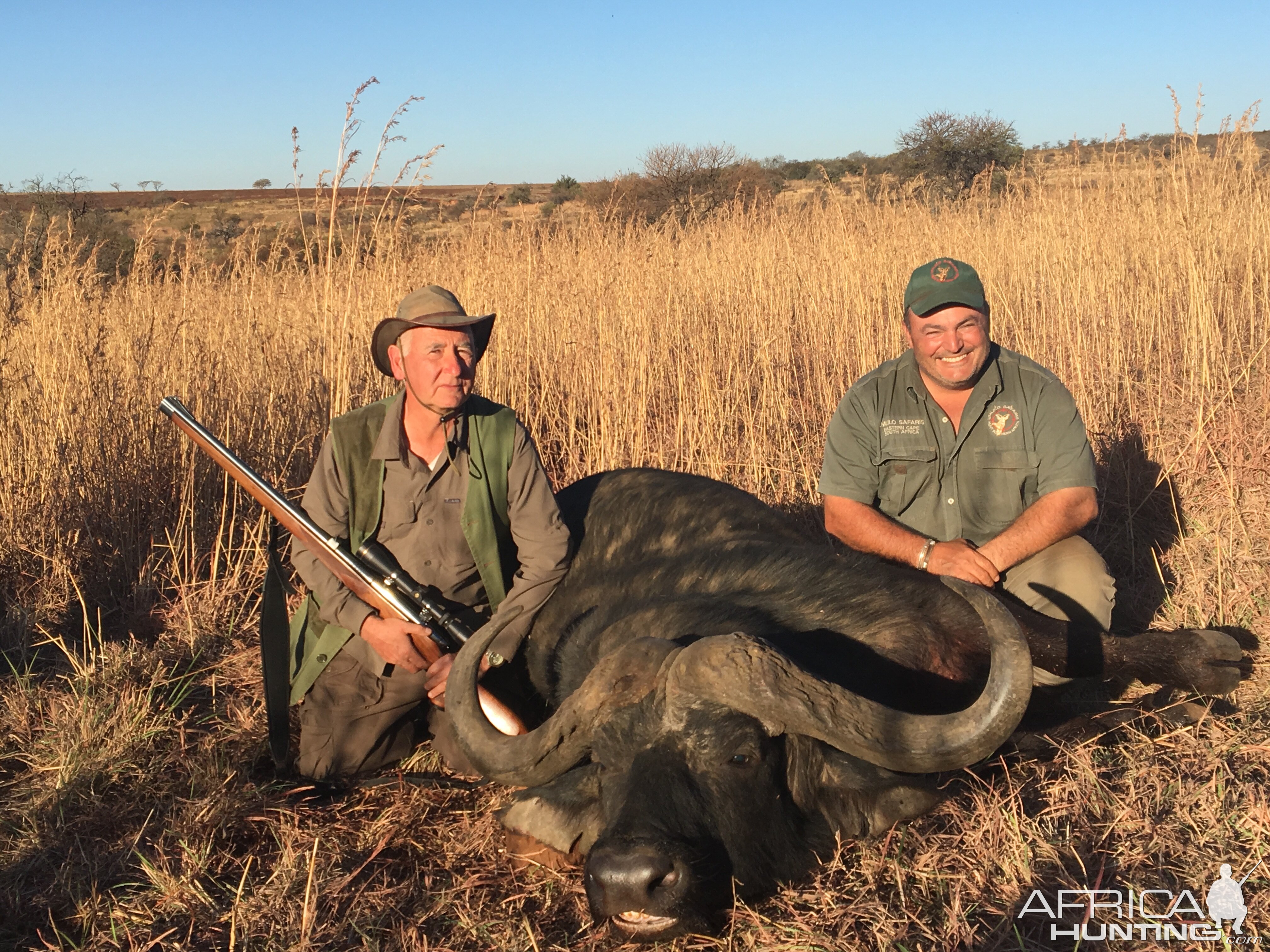 My Father with a Dugga Boy Buffalo