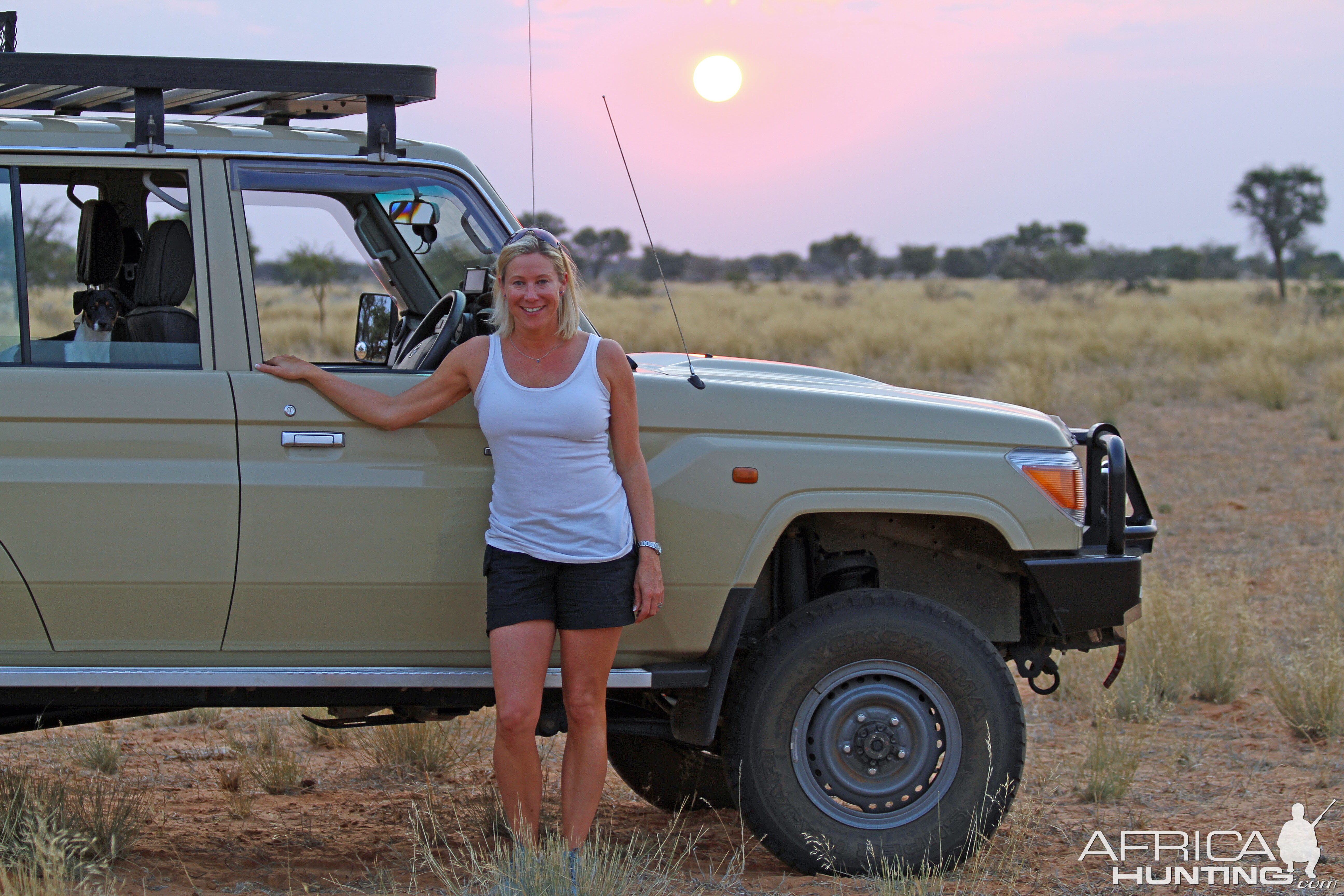 My favourite woman, dog, vehicle and safari destination!