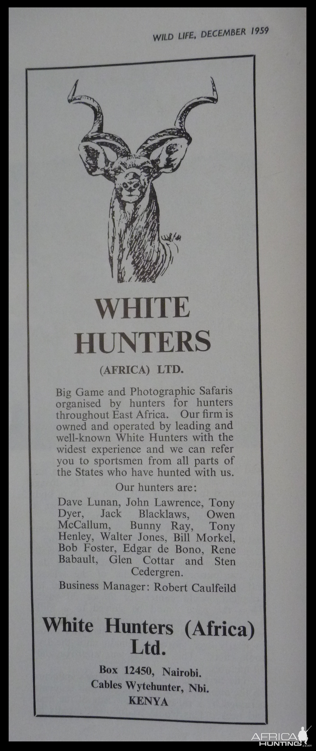 Old Kenyan Hunting Advertisements