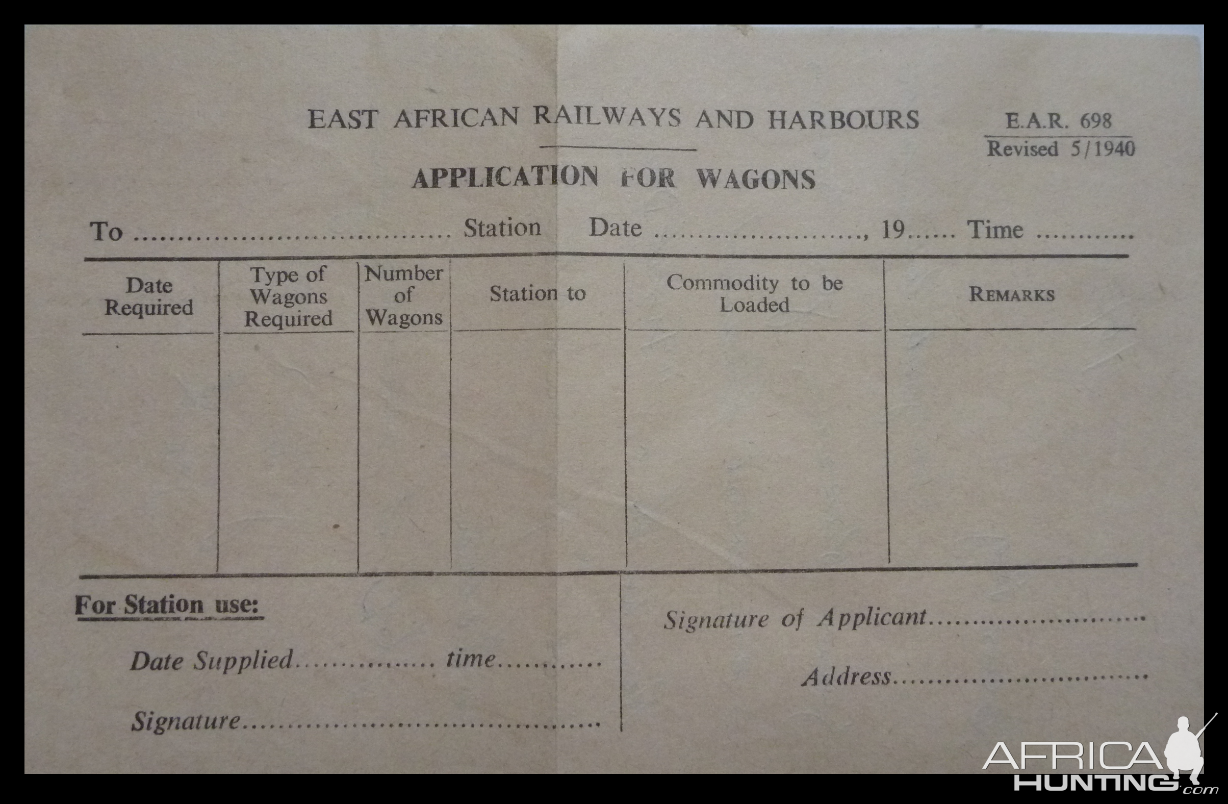 Old Kenyan Railway Wagon Application