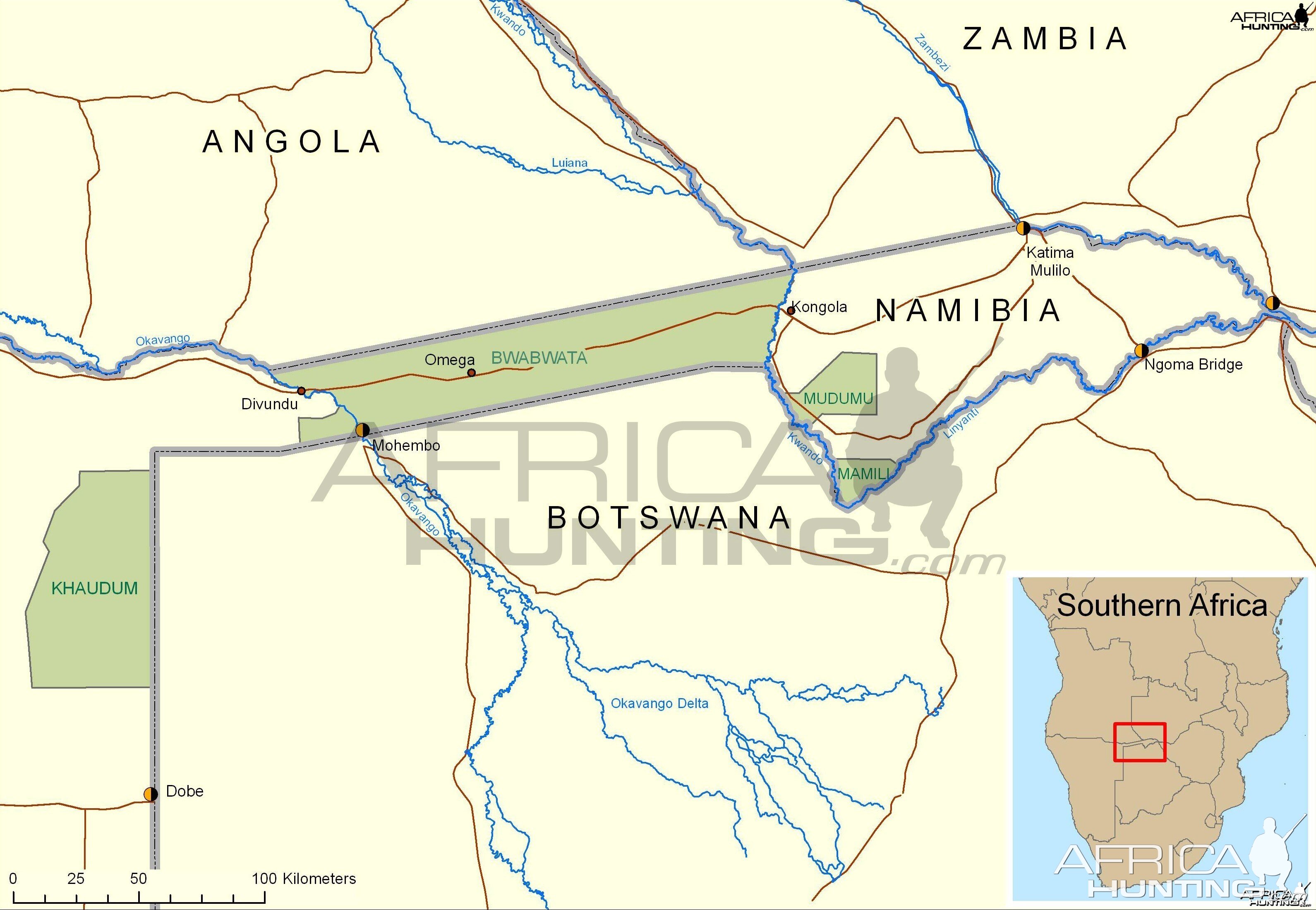 Overview of BMM Parks Map, Namibia