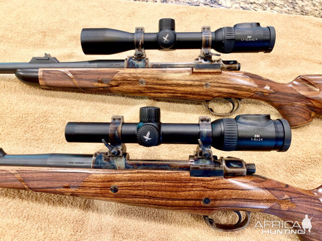 Pair of American Hunting Rifles Custom rifles chambered in 375 H&H and 505 Gibbs