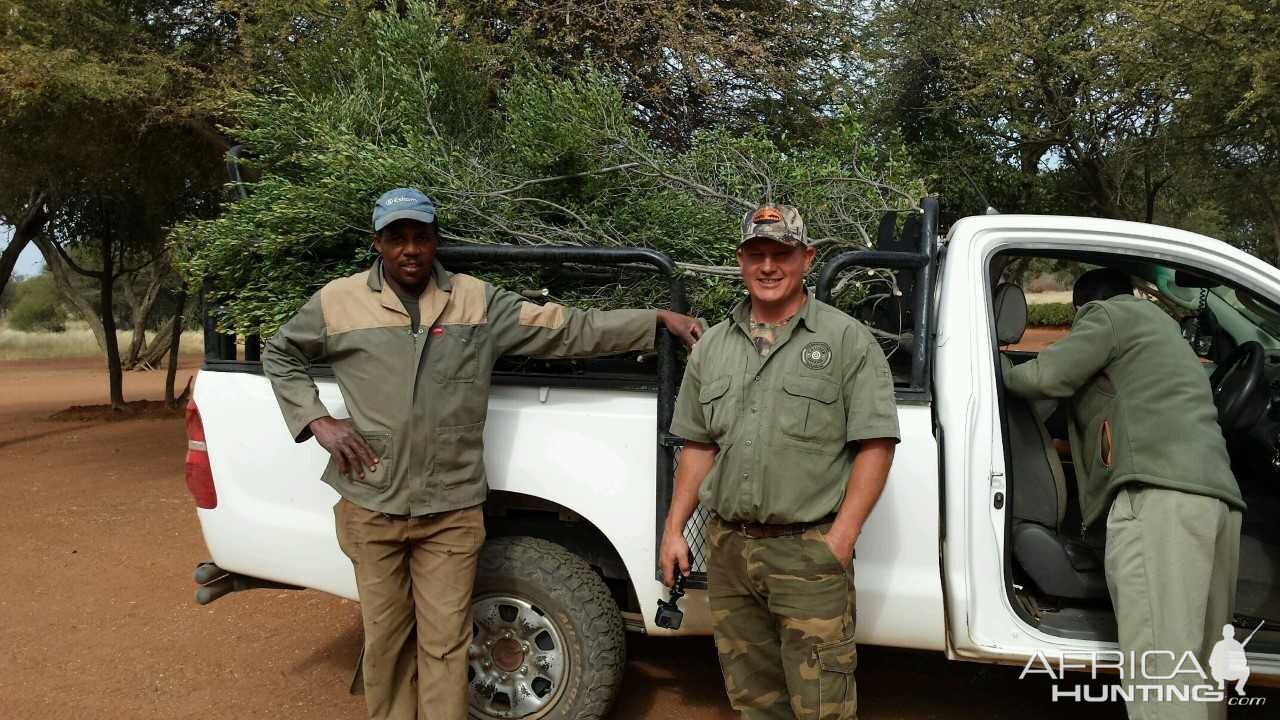 PH Craig and tracker with the makings of a blind