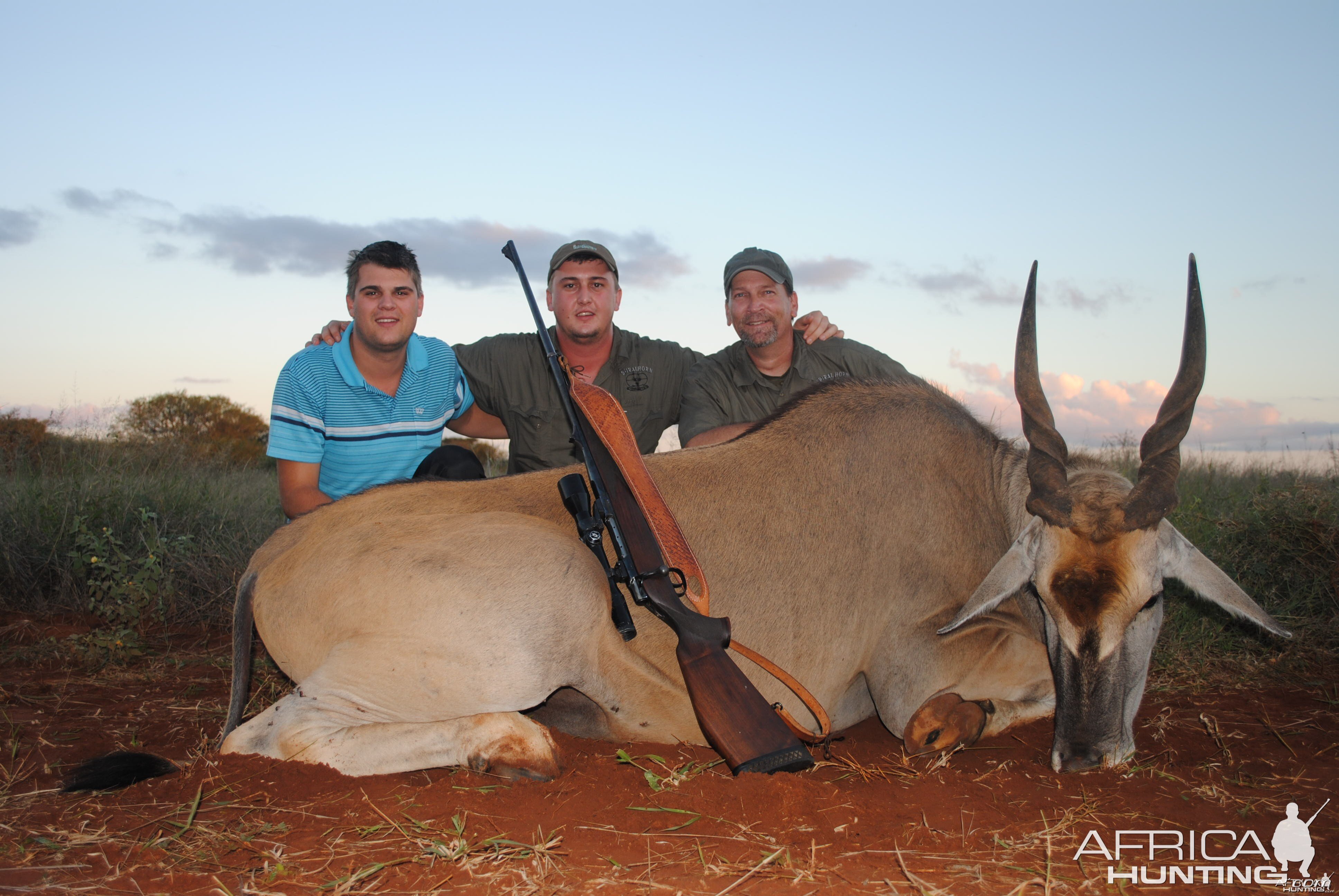 Pieter,Juan, me and Cape Eland bull