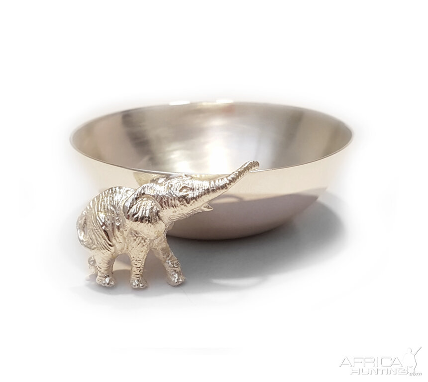 Plated Silver Elephant Snack Bowl from African Sporting Creations