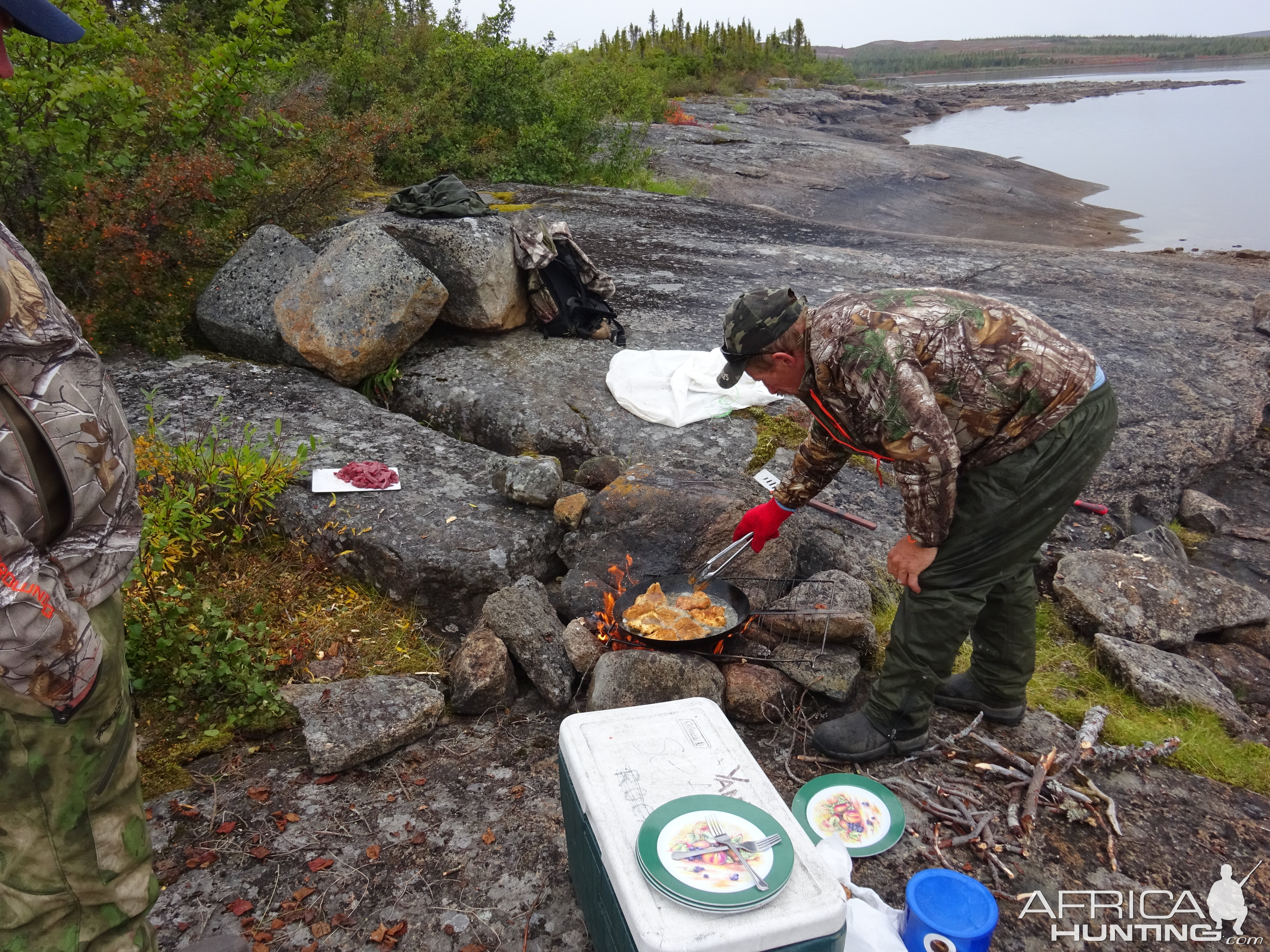 Preparing food during hunt