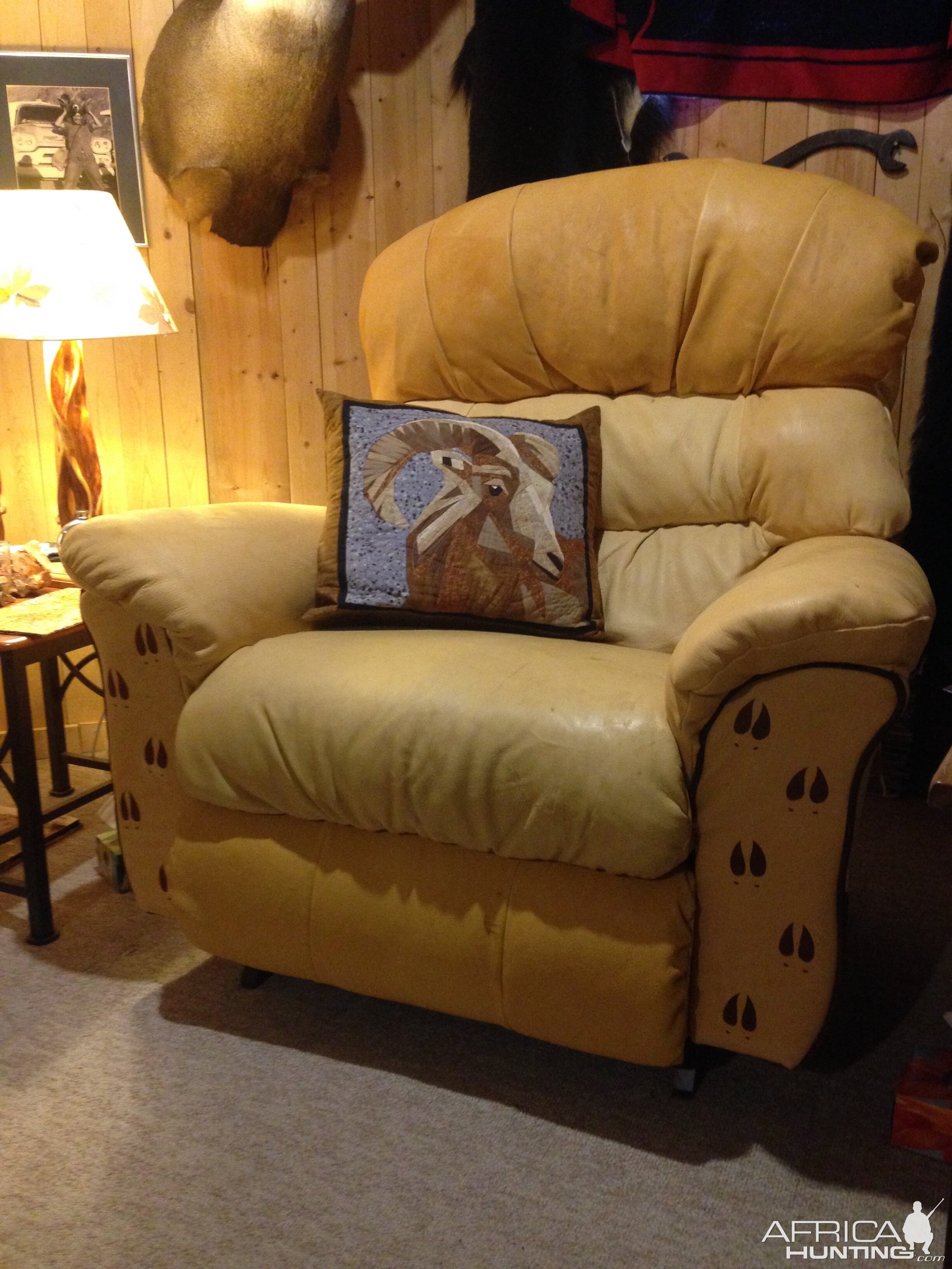 Recliner Chair made with Moose, Elk & Caribou tanned hides