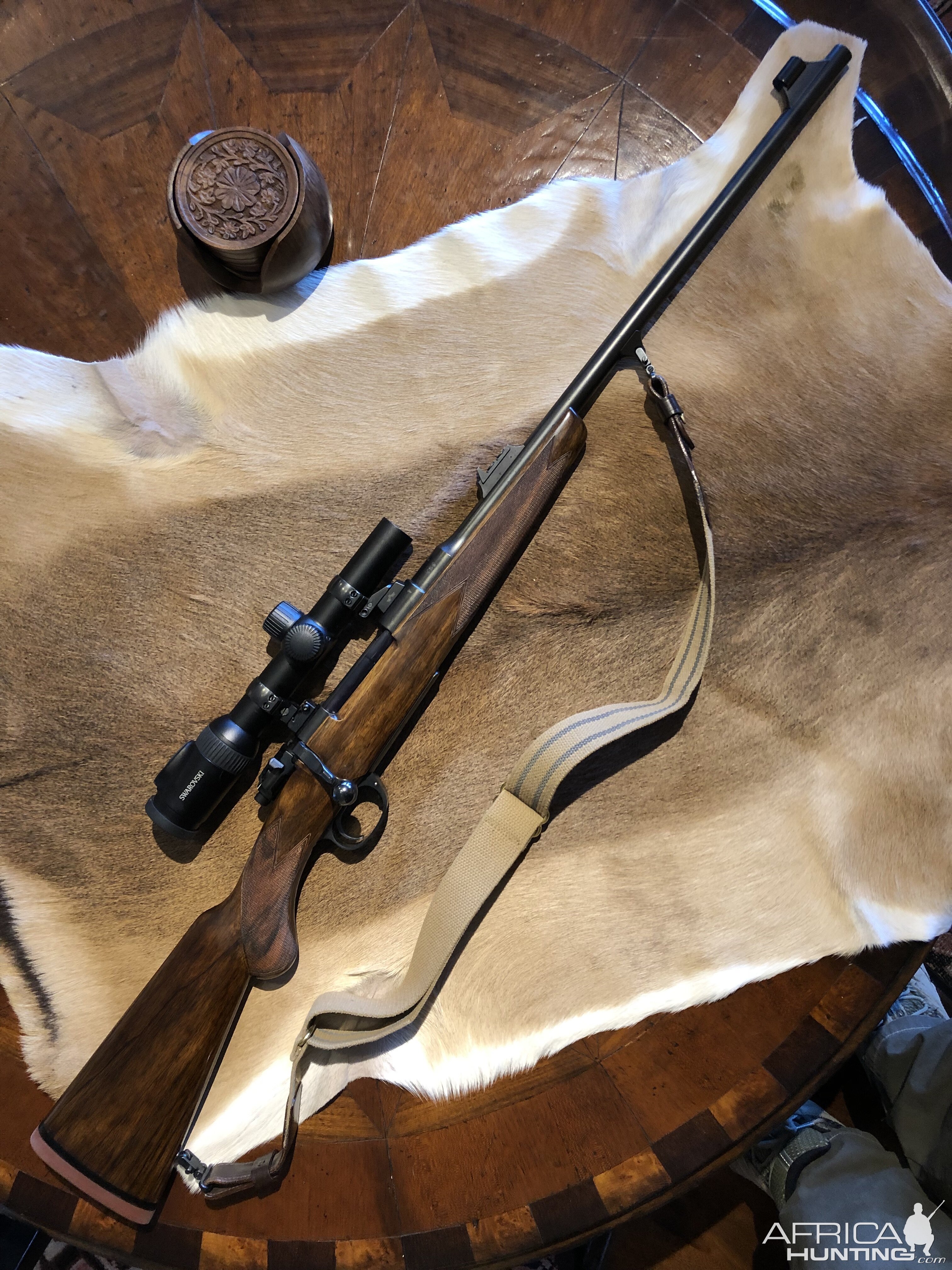 Rigby Highland Stalker in 9.3x62 with Swaro Z8 1-8x Riflescope on EAW apel mounts