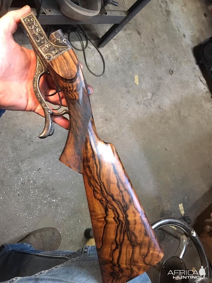 Rising Block Double Rifle nearing completion