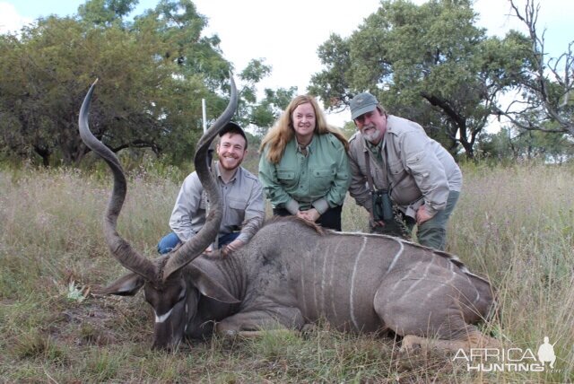 Son and wife with his Kudu