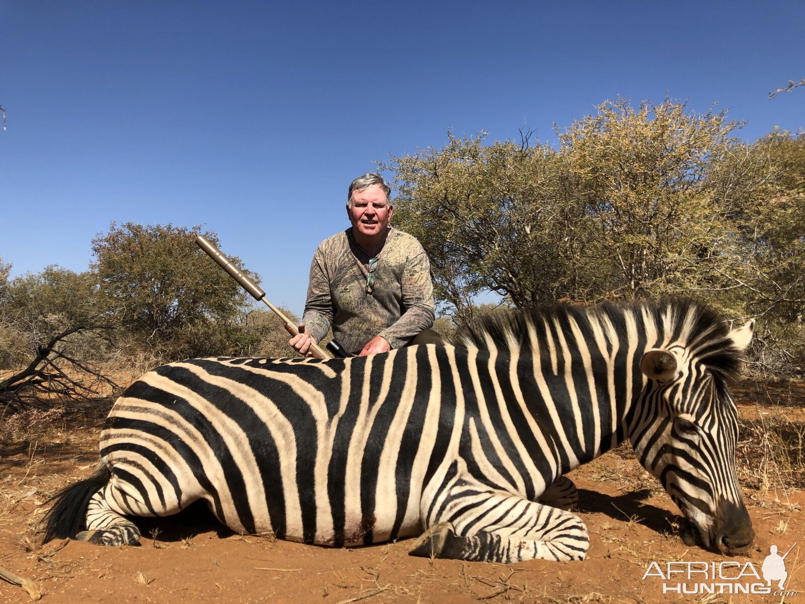 South Africa Hunt Burchell's Plain Zebra