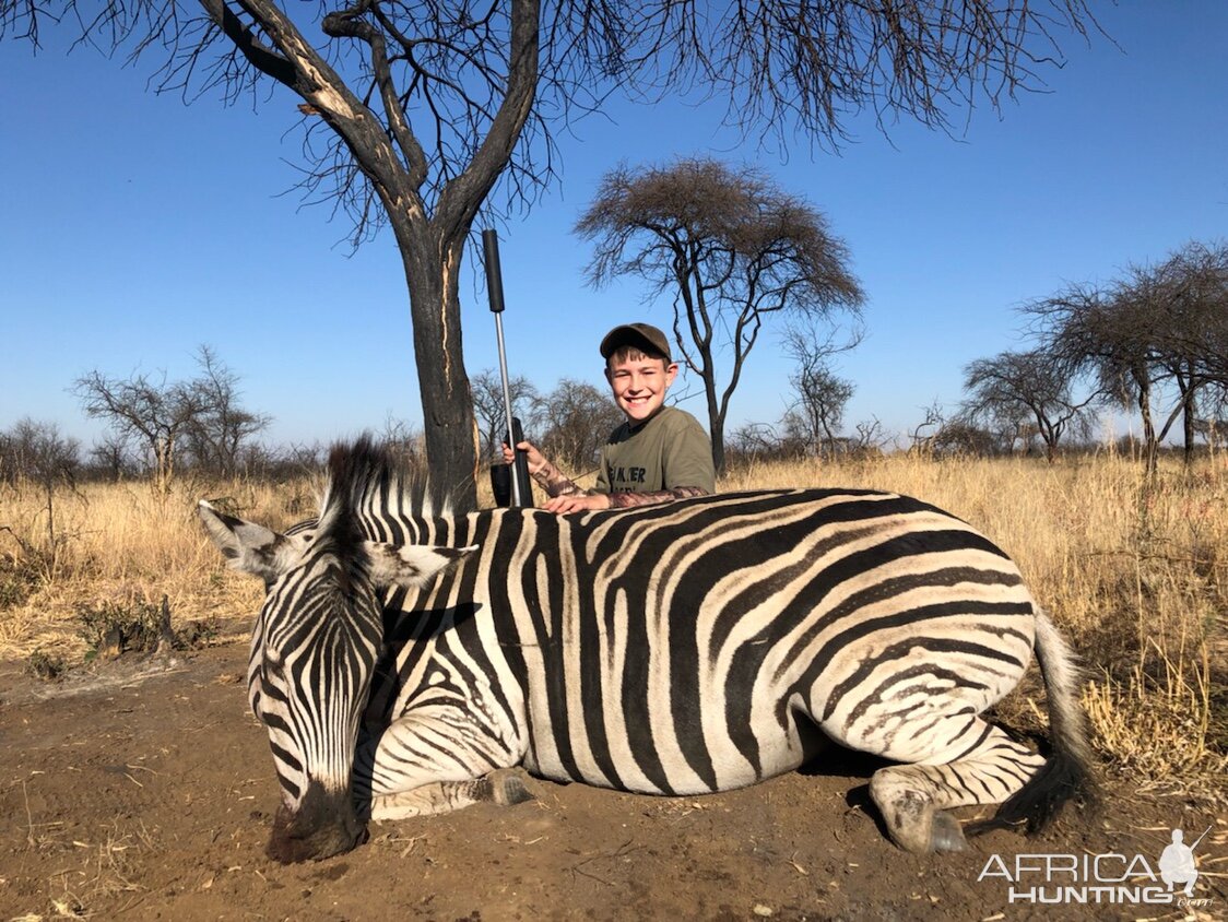 South Africa Hunt Burchell's Plain Zebra